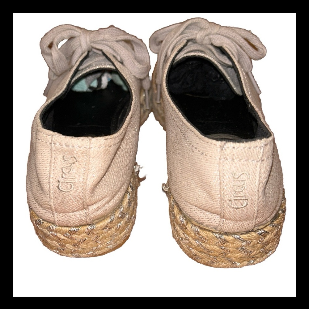 🎉HP🎉Circus by Sam Edelman Metallic Espadrilles Platform Gold Shimmer Sneakers 8 - Picture 13 of 13